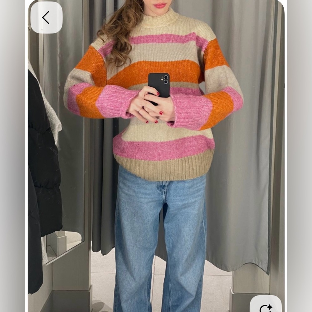 Striped Pink and Orange Sweater